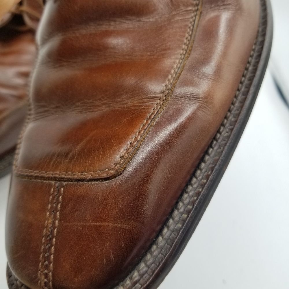 Mens Oxford shoes 9.5 Cole Haan Wooden Soles Brown Lace Up lacers Italy - Picture 3 of 14